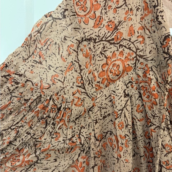 Cleobella Ophelia Floral Long Sleeve Crinkle Chiffon Midi Dress Size Medium - Picture 12 of 16